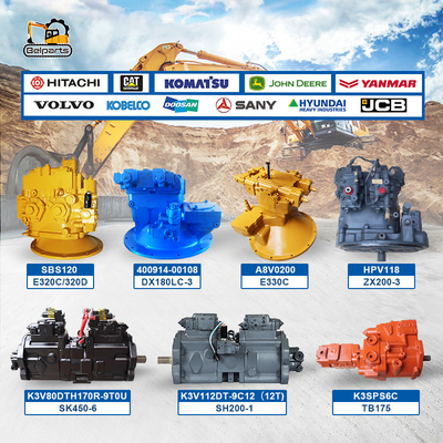 Belparts Excavator Hidrolik Pompa E330C SH200-1 SK480-6 ZX200-3 Ana Pompa için Kobelco Hitachi K3V180DT K3V112DT