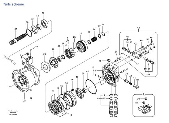 VOE14552686 VOE 14521451 SA 1142-00930 döner motor şanzımanı Ekskavatör M5X130 EC210B EC200B EC220D